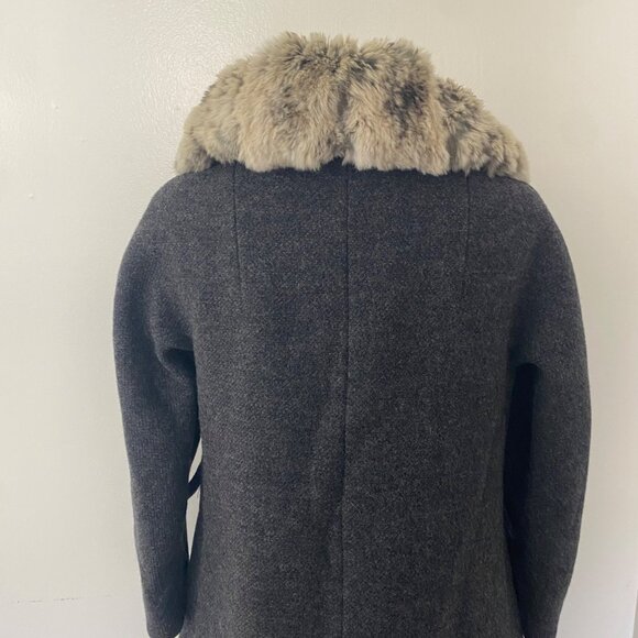 Vintage Lilli Ann Fur Trim Coat Jacket Gray 60s - Picture 8 of 15